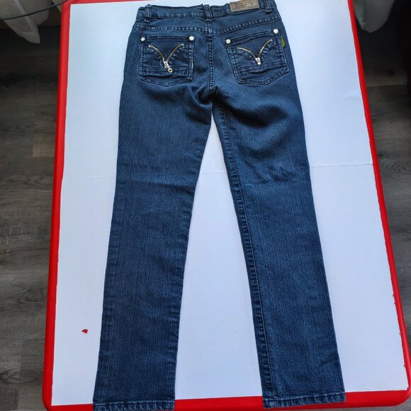 JackSon jeans women's size 27 denim blue young style slim low-rise straight - Picture 3 of 15